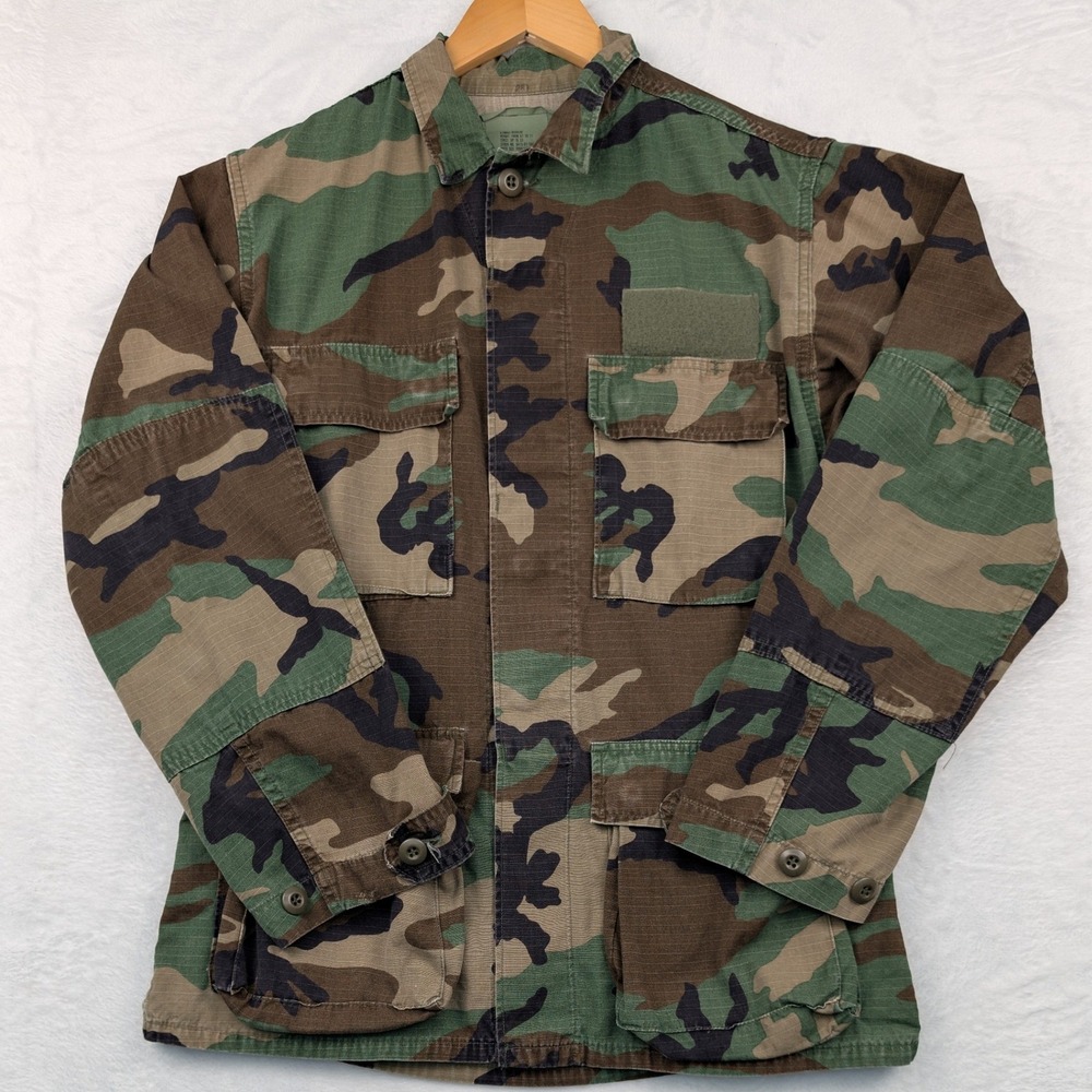 VTG US Military Jacket Men's XS Camo Woodland BDU Army Surplus M81 Ripstop 80s